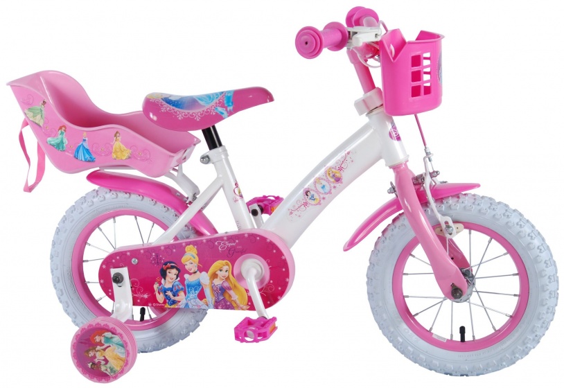 Volare Disney Princess Kinderfiets meisjes 12 inch Roze Poppenzitje - Foto 4